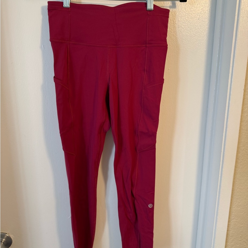 Lululemon Fast and Free 25” Leggings Pomegranate